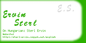 ervin sterl business card